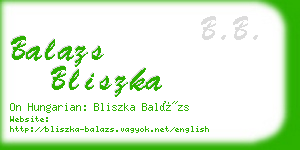 balazs bliszka business card